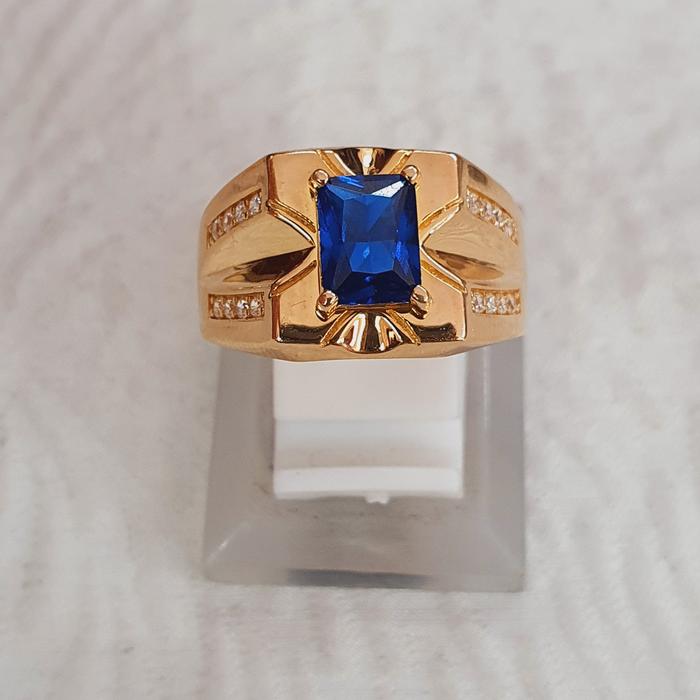 cincin cowok laki pria eropa mata biru emas 70 % 700 70 % variasi 15