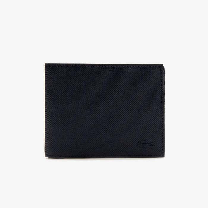 LACOSTE Men's Classic Petit Pique Six Card Wallet Original - Navy