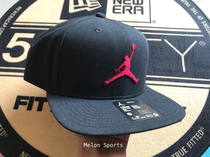Topi Jordan Pro Jumpman Black/Red Snapback Cap 100% Original Resmi