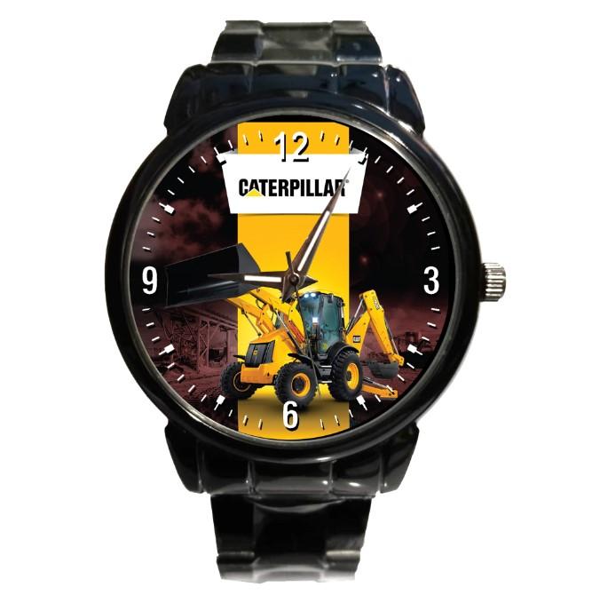 Jam Tangan Keren Stainless Gambar Excavator Loader Caterpillar