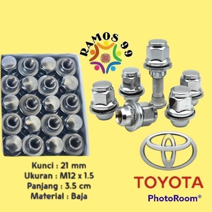 Mur Roda Racing Baut Lugnut Mobil Toyota Sienta Yaris Isi 20 Mur Baja