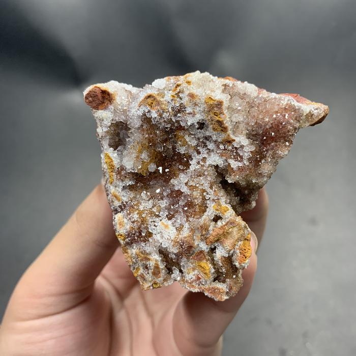 RARE| Natural Yellow Jasper with Sparkly Quartz Druzy | QZDZ0TIB #5212