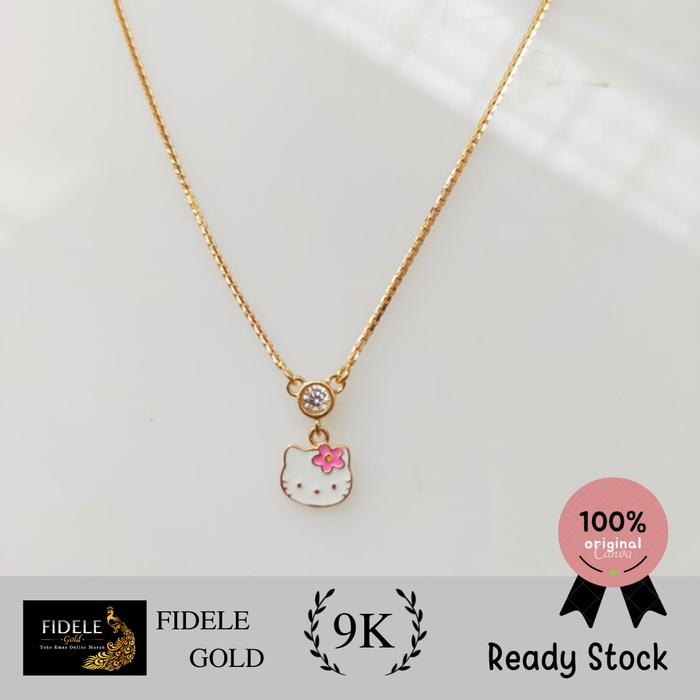 Kalung anak hello kitty pink kalung fashion anak emas asli 9k