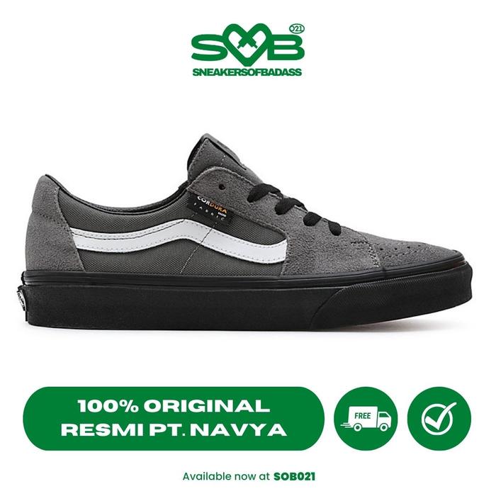 Sepatu Sneakers Vans UA SK8-Low Cordura Gray/Black - VN0A5KXD239