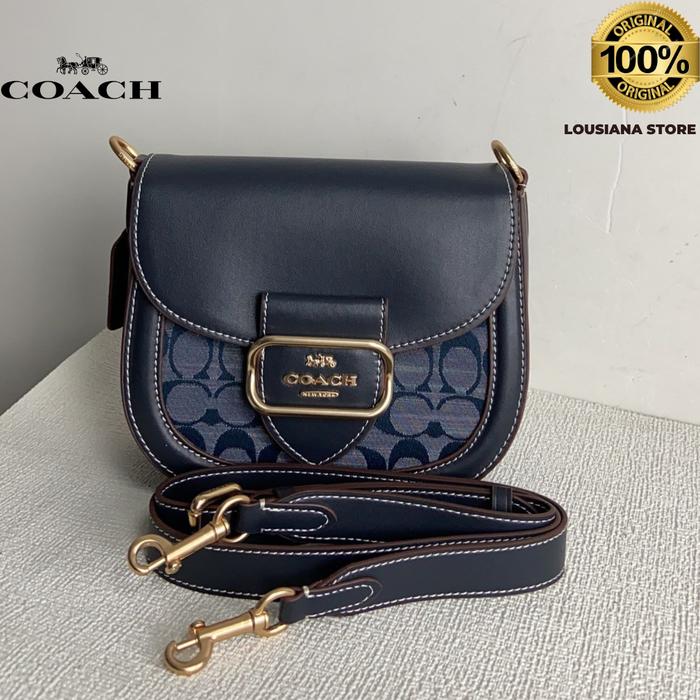 Tas Wanita Coach Morgan Saddle Bag In Signature Chambray