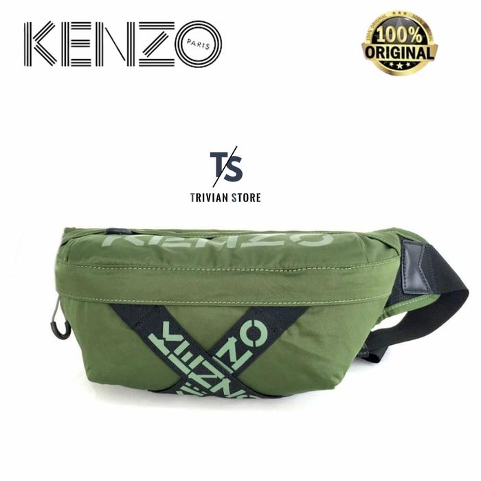 Kenzo"s Waistbag Belt Bag Logo Cross Green ORIGINAL
