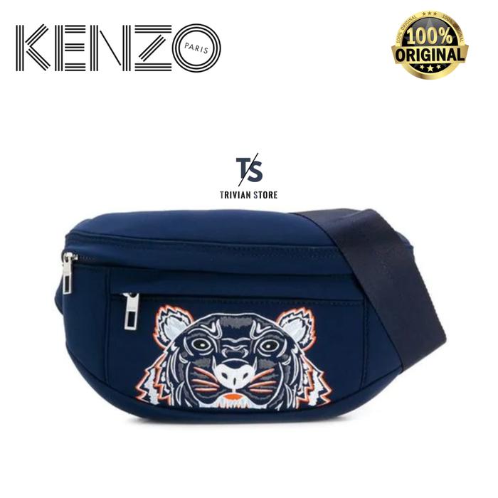 Kenzo's Waistbag Belt Bag Tiger Bumbag Navy Blue ORIGINAL Pinggang