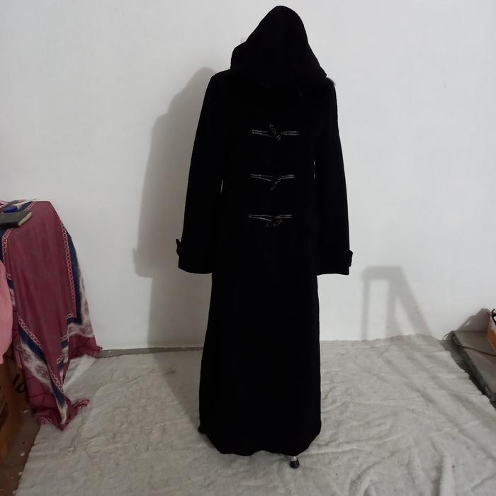 Black Super Long Hoodie Wool Kimtan by Comme Ca Du Mode
