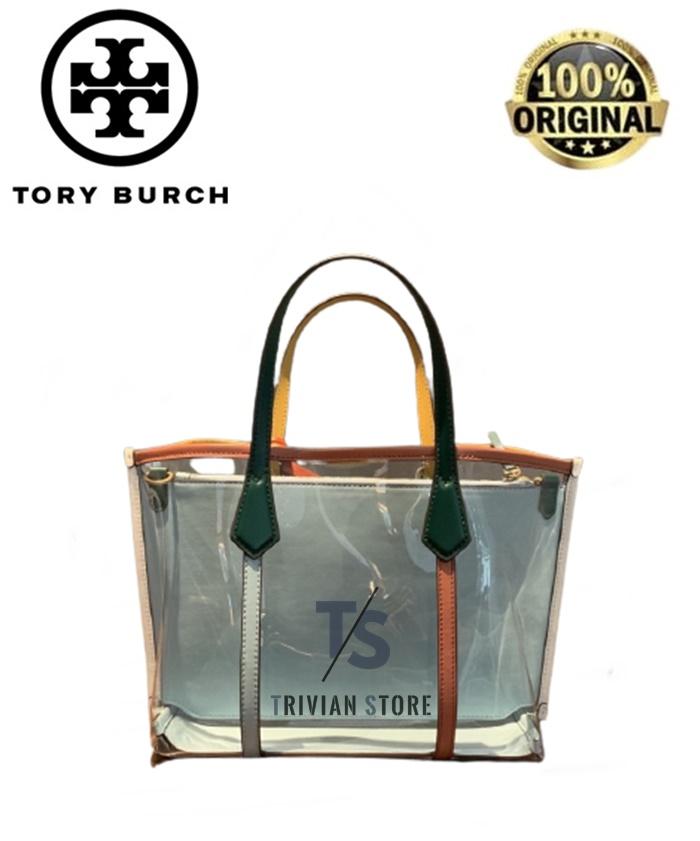 Tory Burch Perry PVC Transparant Small Triple Compartment Tote Bag ORI