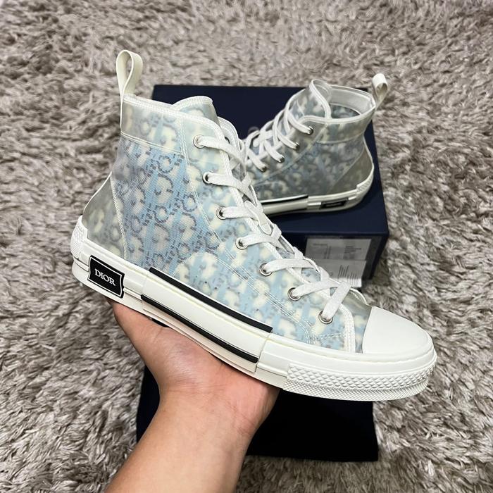 DIOR B23 OBLIQUE HIGH BLUE SNEAKERS EUR 44 ORIGINAL AUTHENTIC 100%