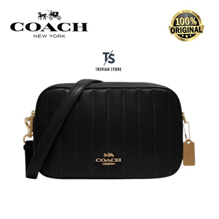 Coach Jes Crossbody With Linear Quilting Black ORIGINAL