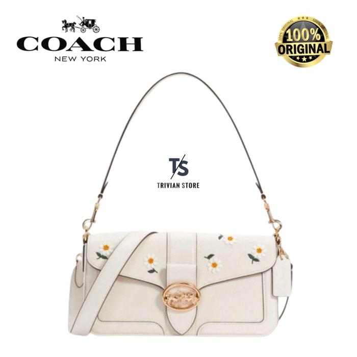 Coach Georgie Shoulder Bag With Daisy Embroidery ORIGINAL