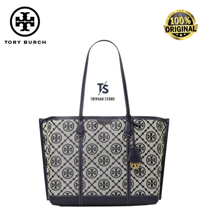 Tory Burch Perry T Monogram Triple Compartment Tote ORIGINAL