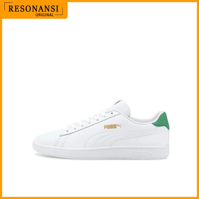 SEPATU PRIA TERBARU ORIGINAL PUMA SNEAKERS SMASH V2 L PUTIH-HIJAU
