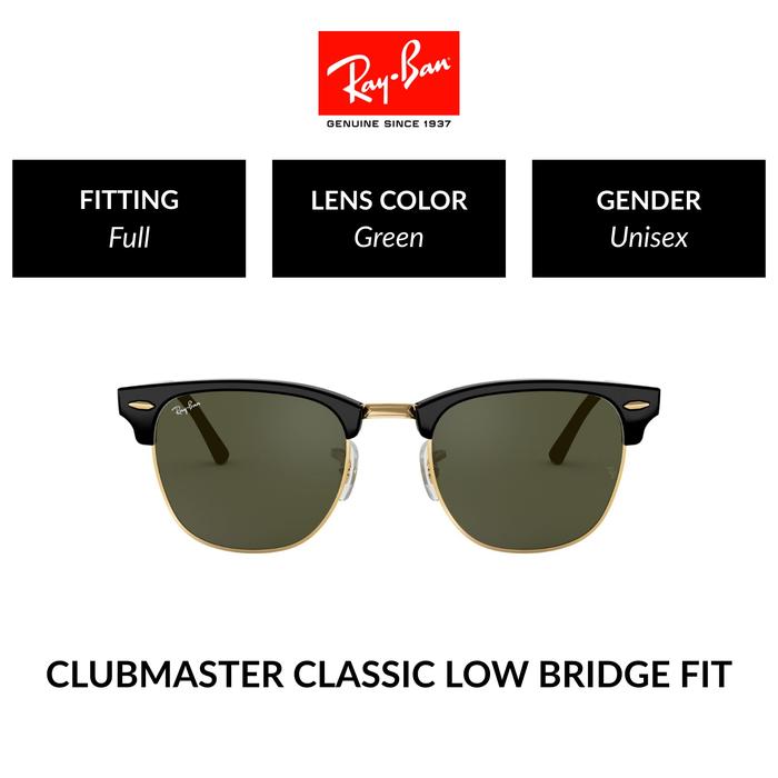 RAY-BAN CLUBMASTER | RB3016F W0365 | Full Fit | Kacamata Hitam | 55mm