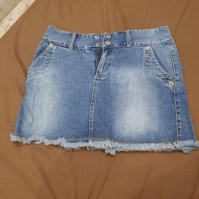 rok denim wanita jeans pendek preloved bekas