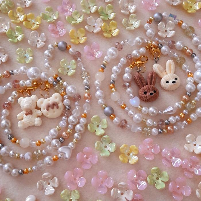 Mask strap clay bunny bear and moon