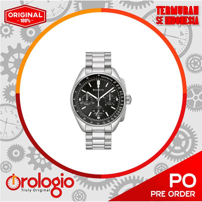 Jam Tangan Bulova Lunar Pilot Black Dial Silver-tone Steel 96K111
