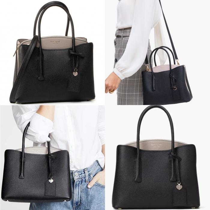 Margaux Medium Satchel Black Taupe