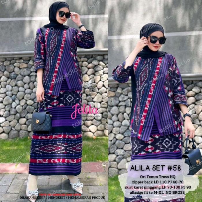 set gamis maxy tenun troso ori gamis muslim murah ori tenun troso