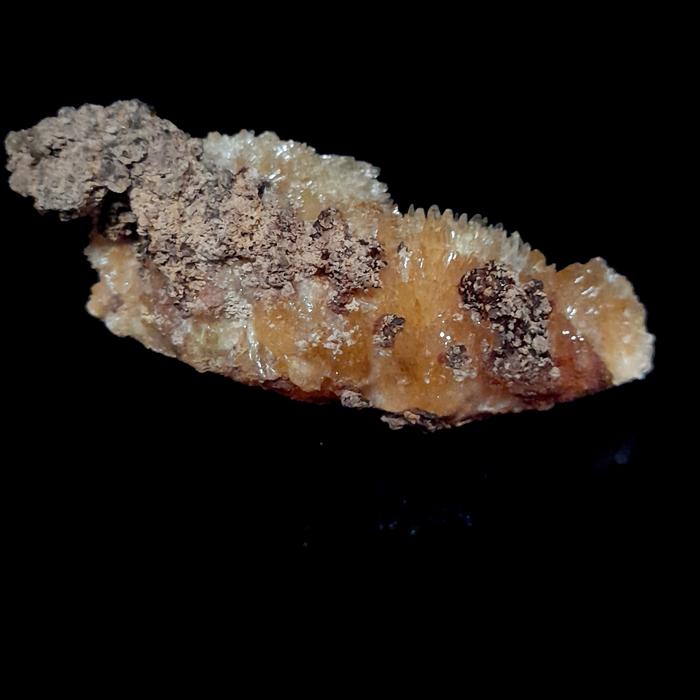 Orange Stellerite Druzy Cluster in Matrix Natural Rare Rock Specimen