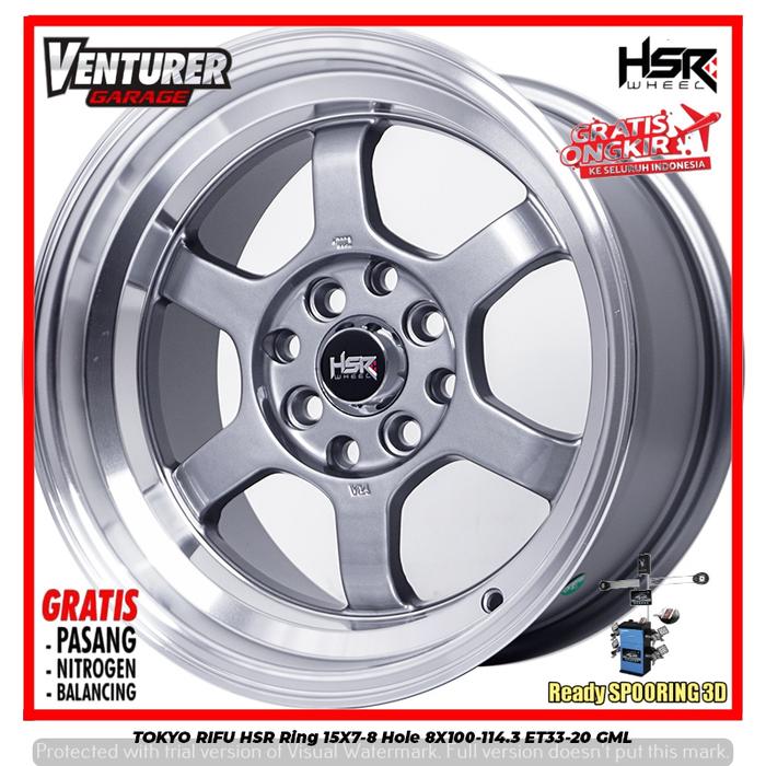 velg mobil celong ring 15 hsr wheel tokyo rifu pelek r15 lubang 4 gml
