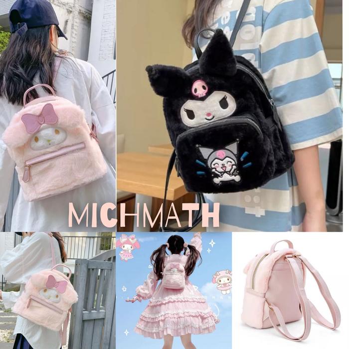 Tas impor wanita dan anak Ransel Backpack punggung asli Sanrio Kuromi Melody hello kitty cinnamorol 