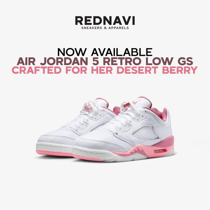 Nike Air Jordan 5 Retro Low GS Crafted For Her Desert Berry Original