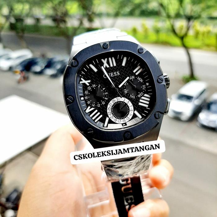 JAM TANGAN PRIA GUESS GW0572G3 BLACK CHRONOGRAPH ORIGINAL GARANSI