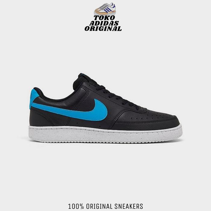 SEPATU NIKE COURT VISION LOW NN BLACK LASER BLUE ORIGINAL BNIB RESMI