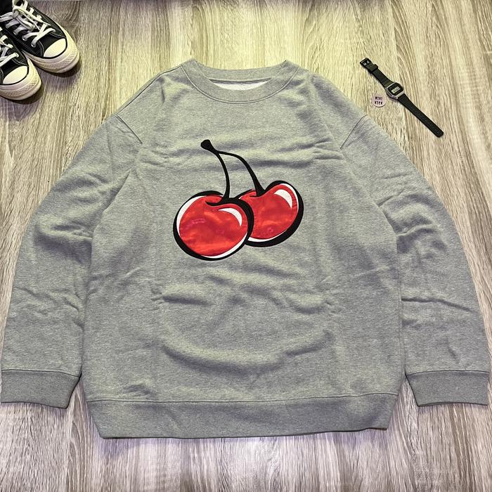 Crewneck KIRSH grey big Logo cherry , cn gemoy, sz 1 / XL, pxl (74x56)