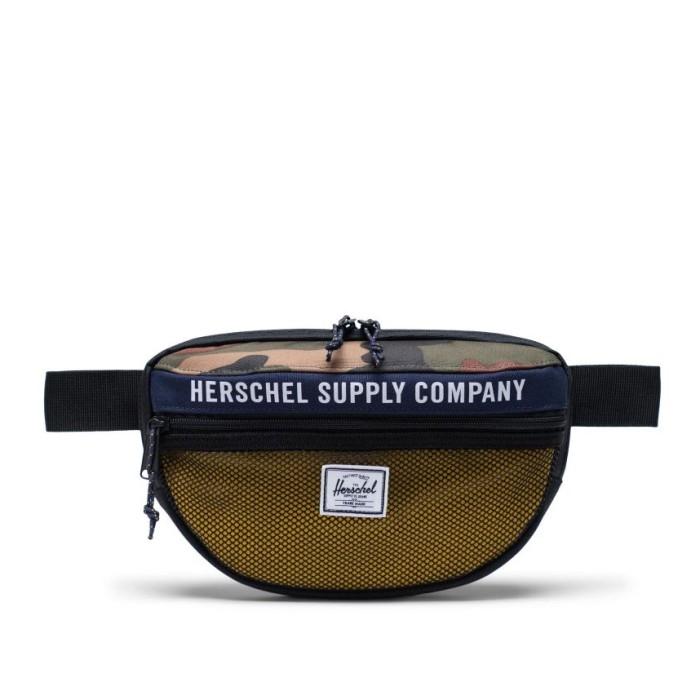 (100% ORIGINAL) Herschel Nineteen Athletics Camo Lemon Yellow Army Hip Pack Waist Bum Bag Waistpack 