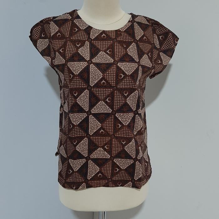 ATASAN BATIK WANITA BATIK FIRST BROWN / BLOUSE BATIK WANITA FIRST