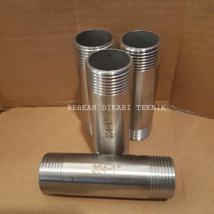 pipa nepel - pipa drat 10cm stainless 304 drat luar 2 1/2 inch