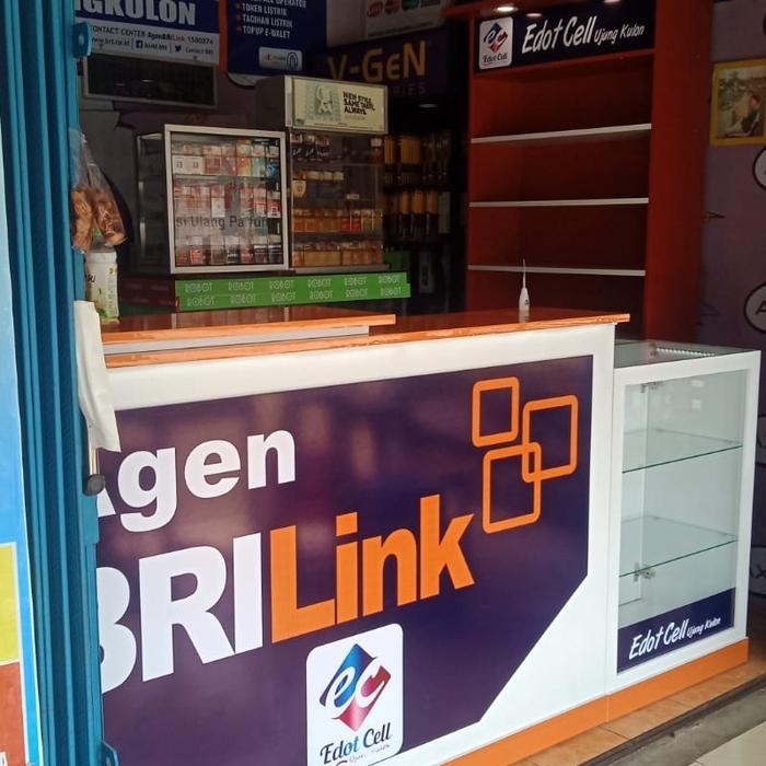 MEJA KASIR&ETALASE BRI LINK&RAK NYA