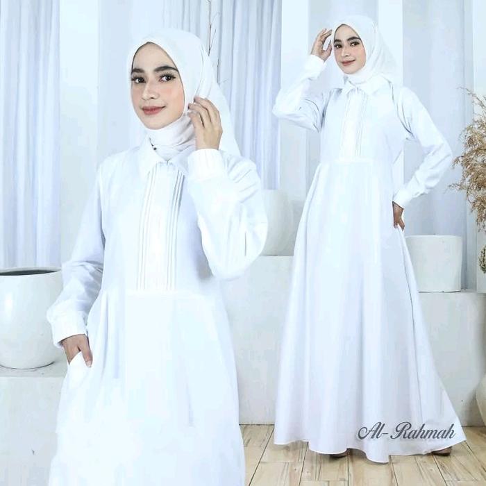 Gamis Putih Wanita Katun Toyobo Original / Gamis Umrah / Gamis Toyobo