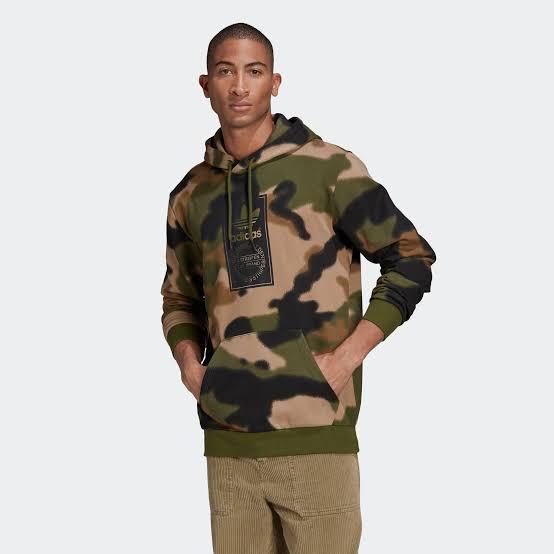 Adidas Men Camo Allover Print Hoodie Original