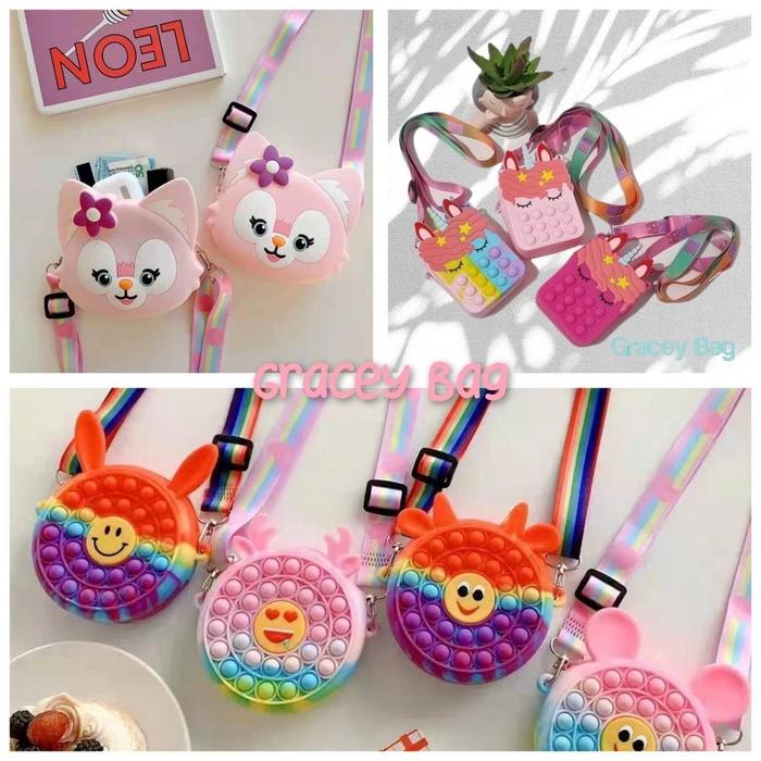 Tas Pop It / Sling Bag Pop It / Dompet Pop It Impor