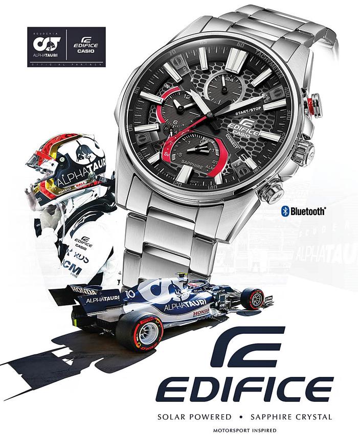 Jam Tangan Pria Casio EDIFICE EQB-1200D-1A EQB-1200 Red Silver Steel