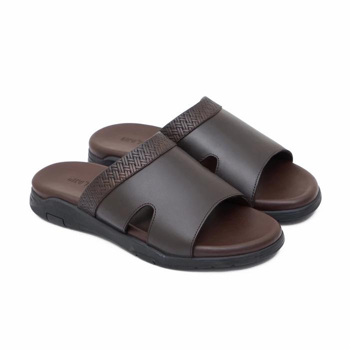 Gino Mariani Sandal Pria Edmundo Original Leather Brown