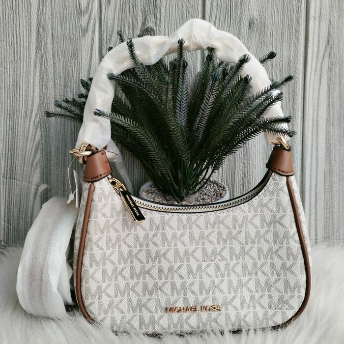 Michael kors Mk cora mini zip pouchette sign vanilla