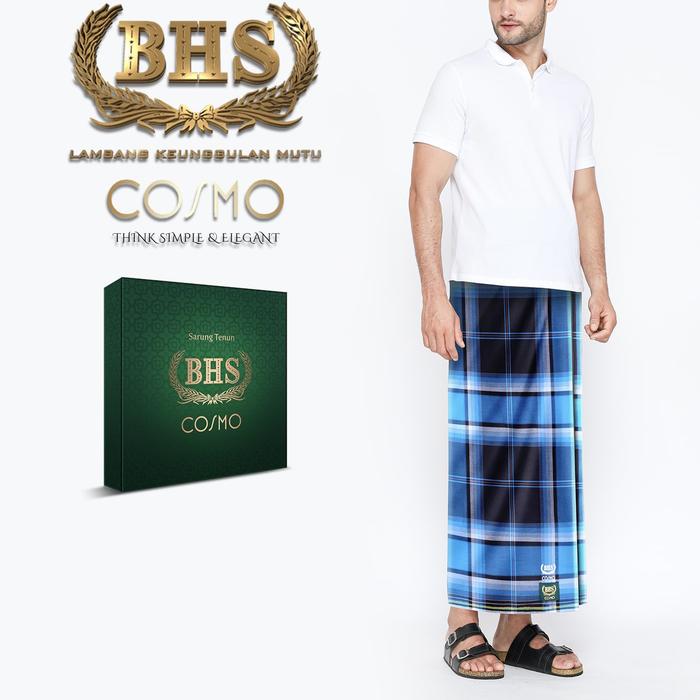Sarung BHS Cosmo Kombinasi Warna Biru Muda