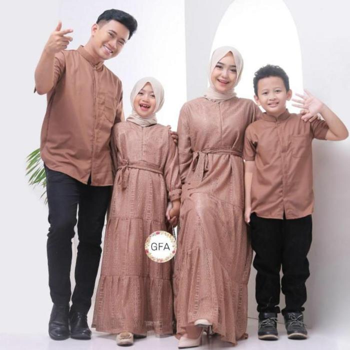 COUPLE KELUARGA KOKO GAMIS BROKAT, SARIMBIT GAMIS MAHEERA FAMILY