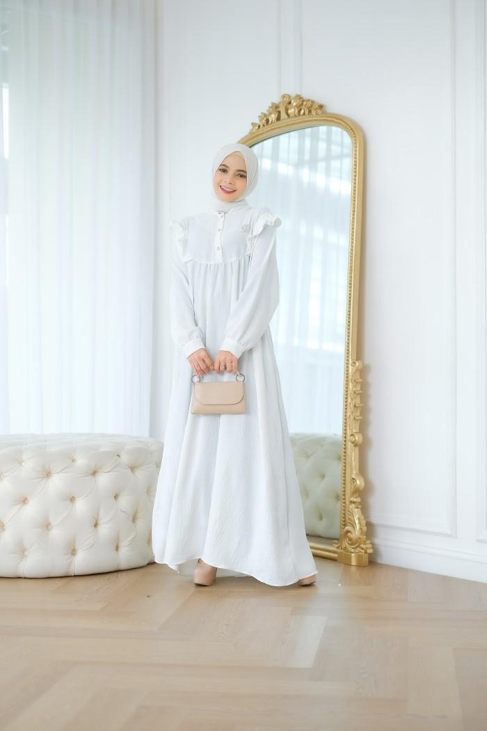 Baju Gamis Wanita Gamis Jumbo Muslim Putih Terbaru