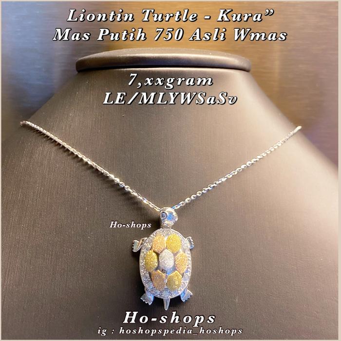 Liontin Turtle - Kura Kura Mas Putih Kadar 750 Asli Emas