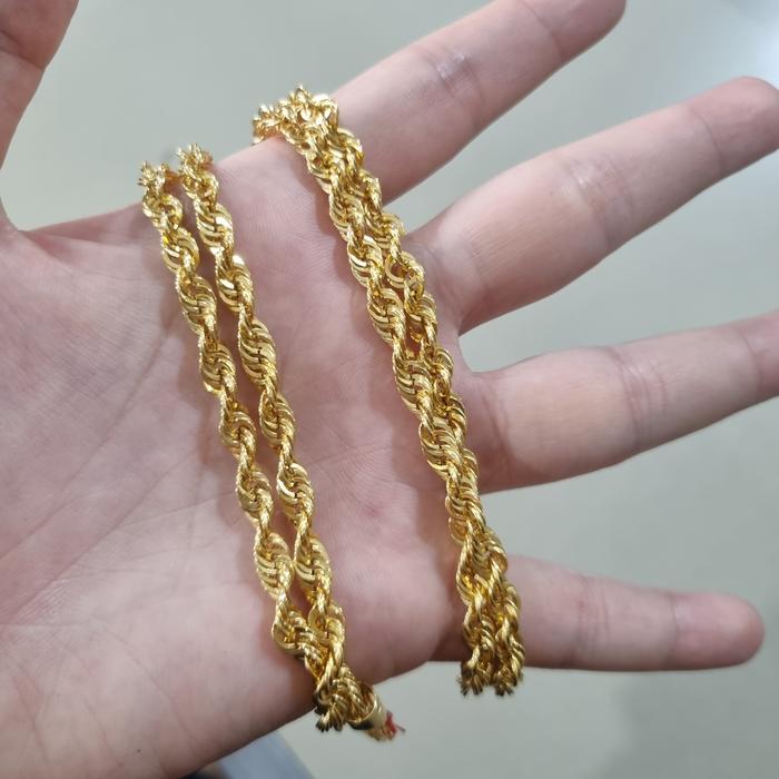 kalung panjang emas asli 700 model tambang