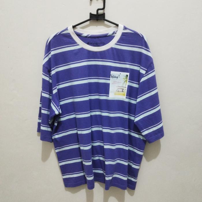 Kaos Hangten Original Motif Salur Kaos Crop top Import