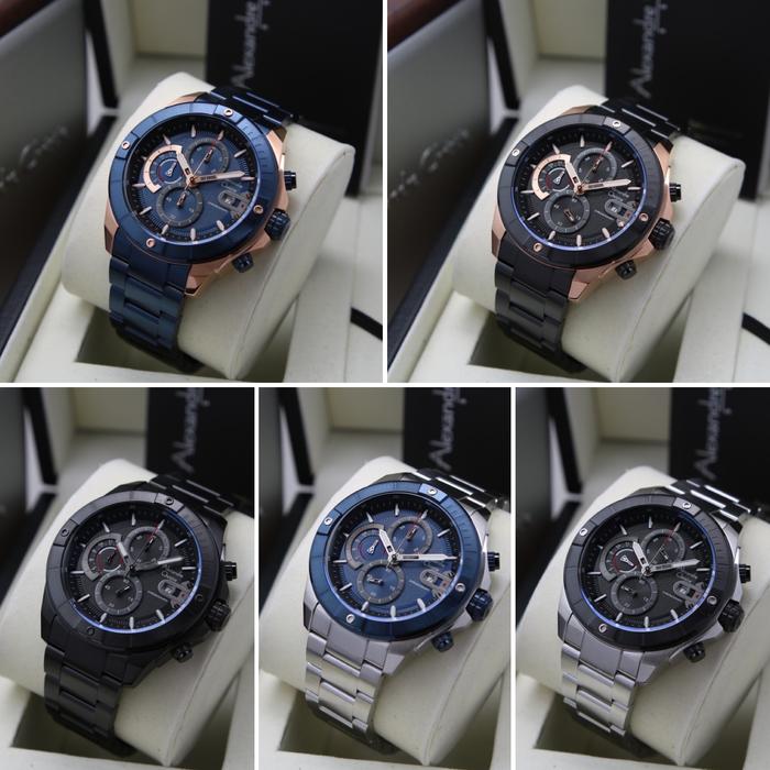 Jam Tangan Pria Alexandre Christie 6631 AC 6631 MC Rantai Original