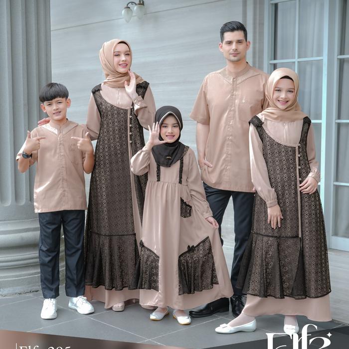 ( Sarimbit Ethica Elfa 295 Buttercream ) Gamis Ethica Kagumi 296 Kahfi