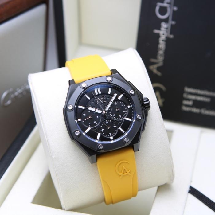 Jam Tangan Wanita AC Alexandre Christie 9601 Original - Yellow Black